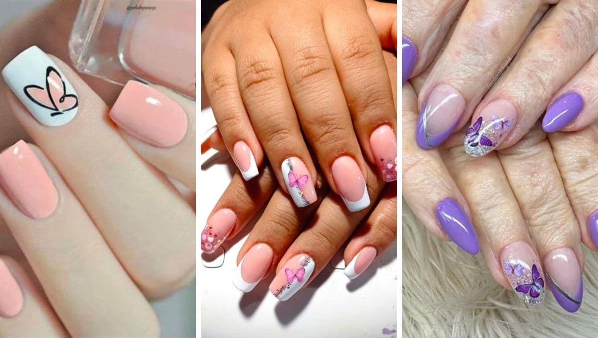 5 diseños de uñas mariposas para una manicura cute