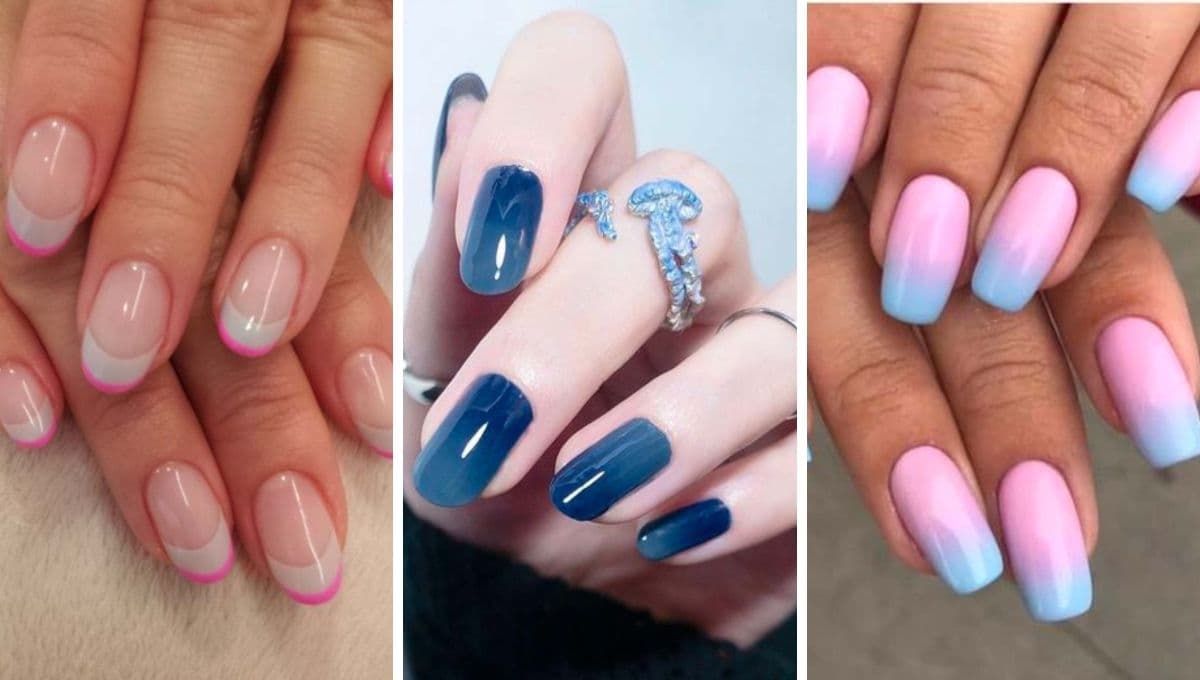 7 diseños de uñas fáciles con dos colores