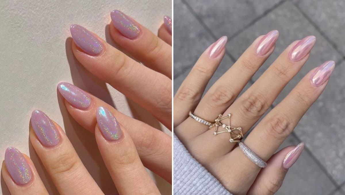 6 diseños de uñas acrílicas de un solo color con punta almendra
