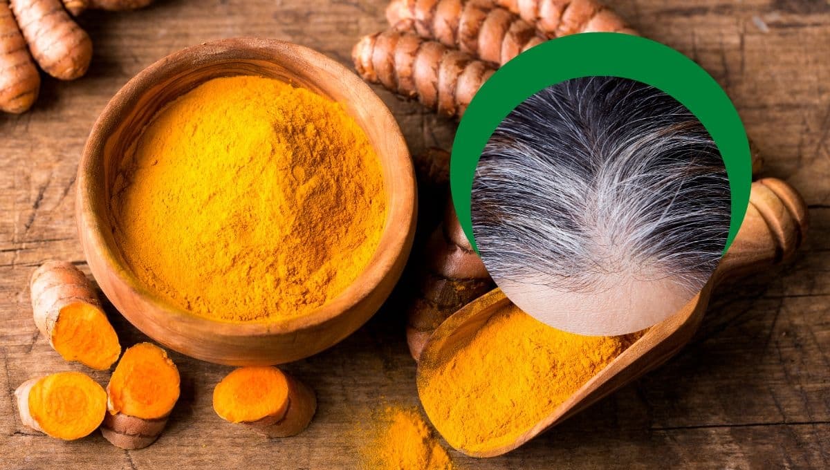 Cubre las canas naturalmente y por completo con ESTE truco con cúrcuma