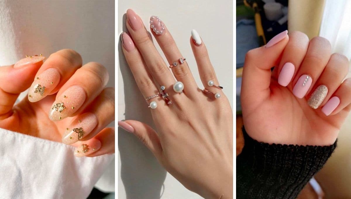 7 diseños de uñas con cristales simples para decorar tu manicura
