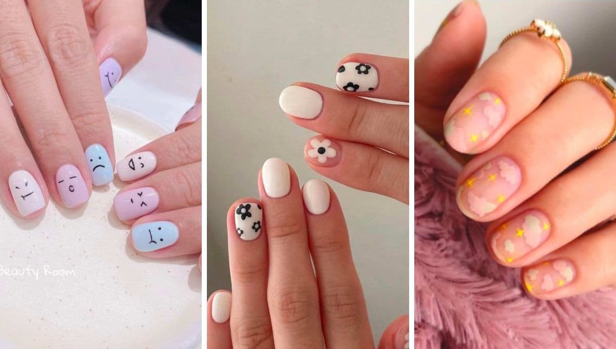 7 diseños de uñas cortas lindas