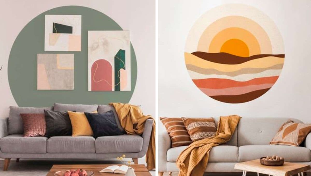5 ideas para pintar la pared de tu sala con círculos y que luzca elegante