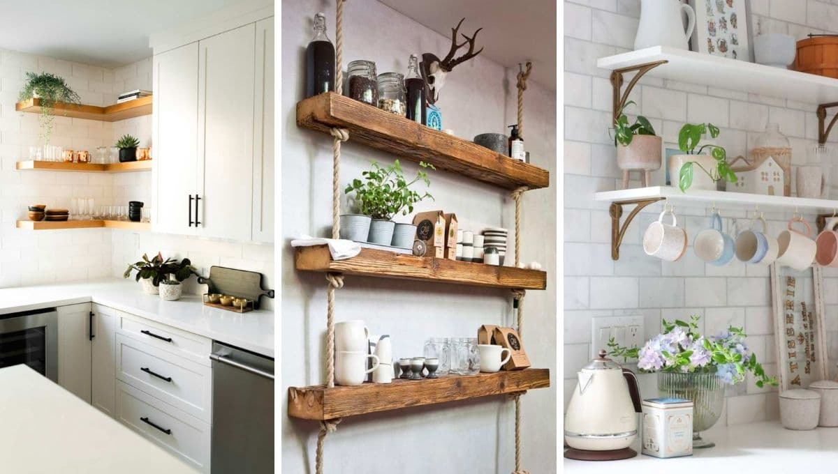 5 ideas para decorar una cocina con repisas de madera
