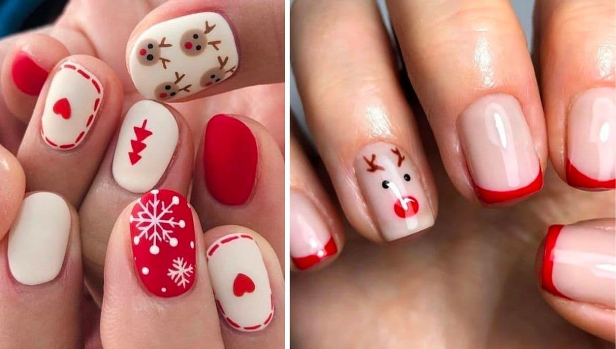 Uñas cortas elegantes: 5 diseños con renos para llevar en Navidad