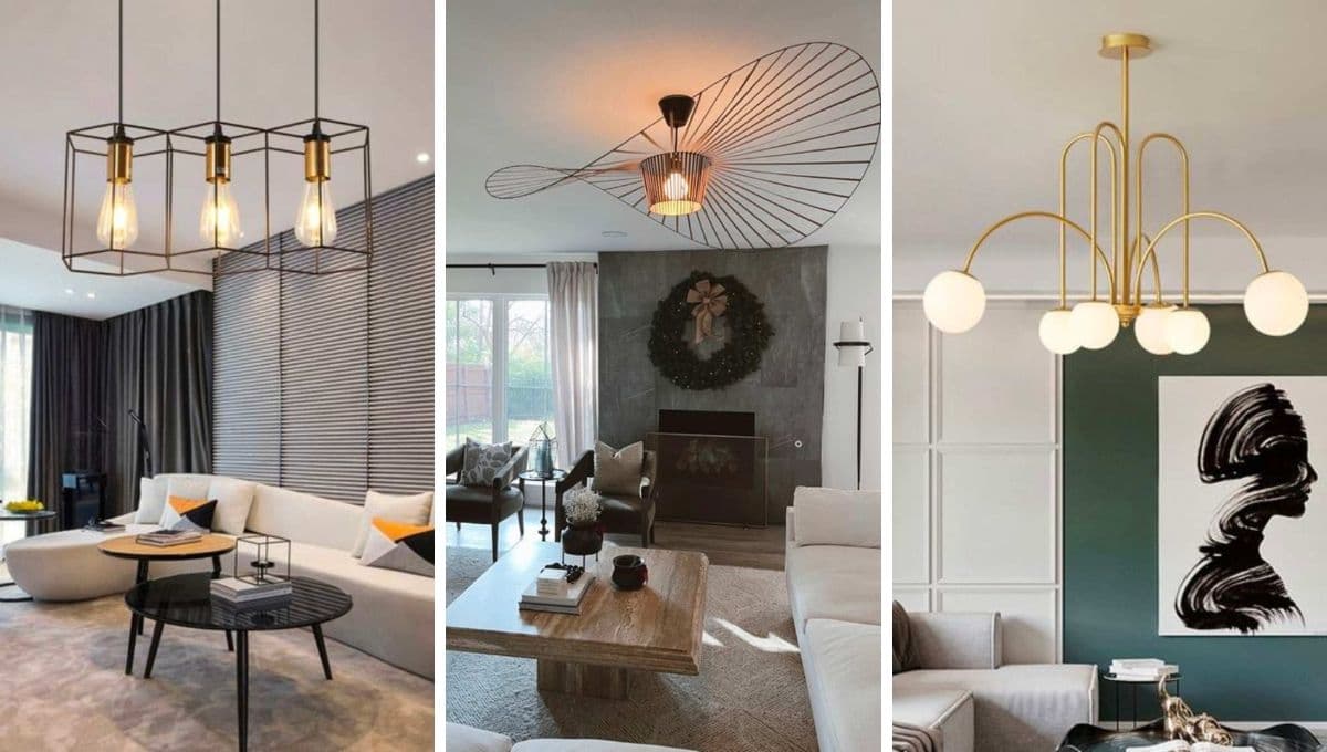 6 ideas de lámparas de techo para sala modernas