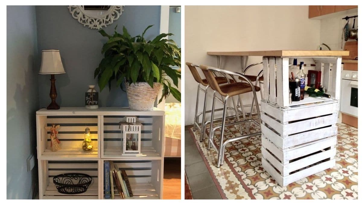 Ideas innovadoras para hacer muebles con huacales para tu sala o cocina