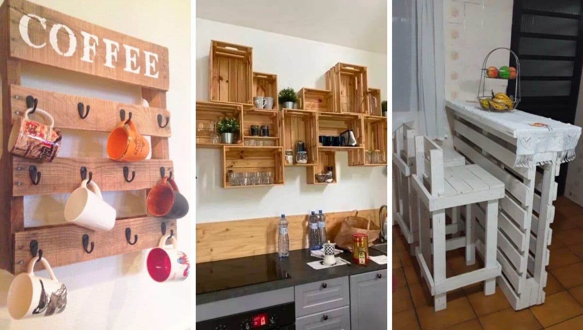 Material reciclado: 4 ideas para hacer muebles con palets para tu cocina