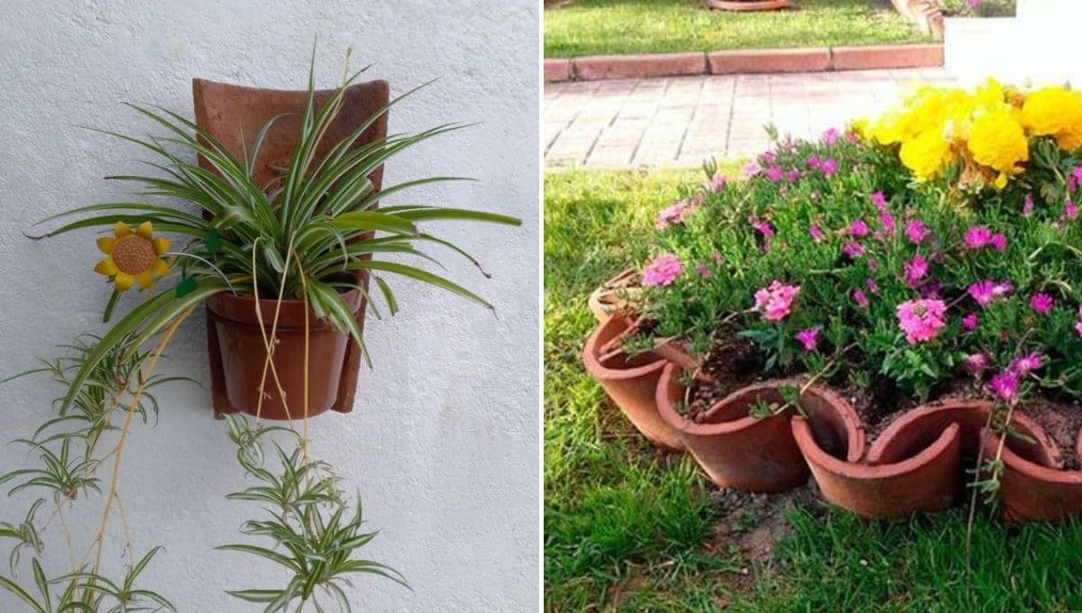 Jardín con tejas de barro: 4 ideas para decorar tu patio y plantas