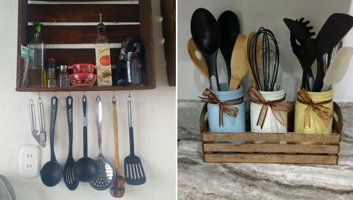 ¿Cómo organizar los utensilios de la cocina? 4 ideas con material reciclado