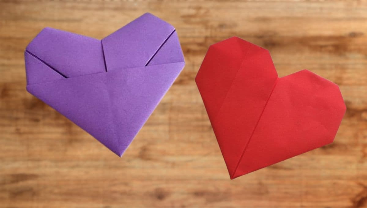 Cómo doblar una carta en forma de corazón: paso a paso