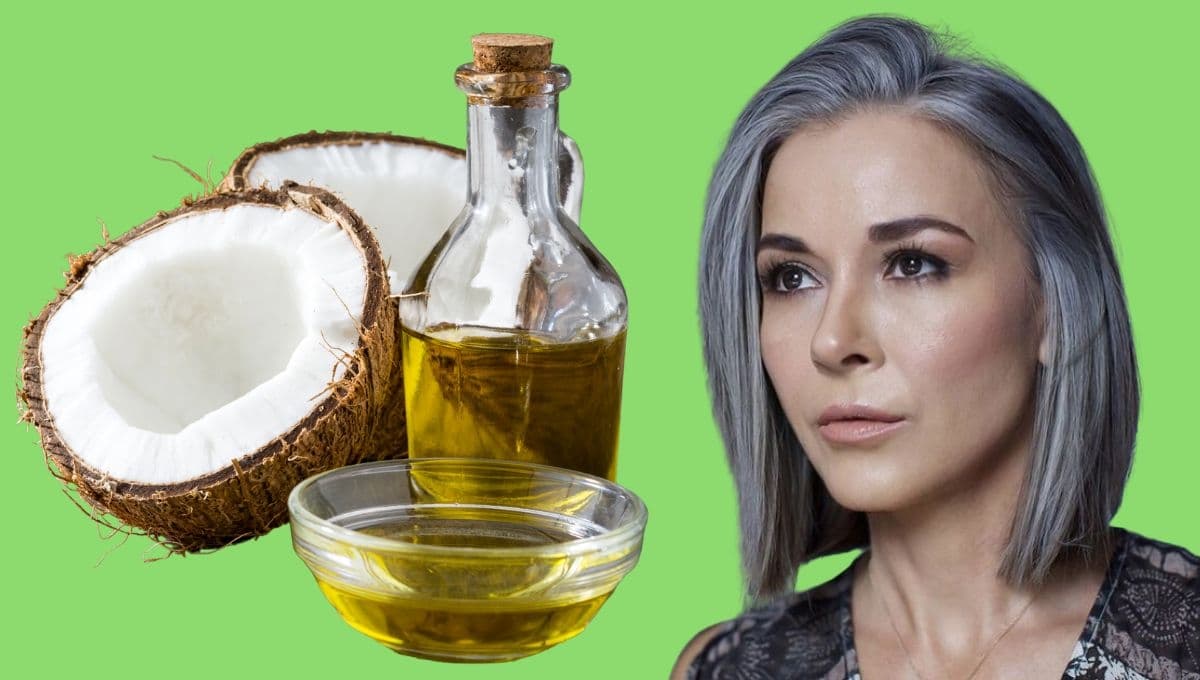 El tinte de aceite de coco para oscurecer las canas sin químicos