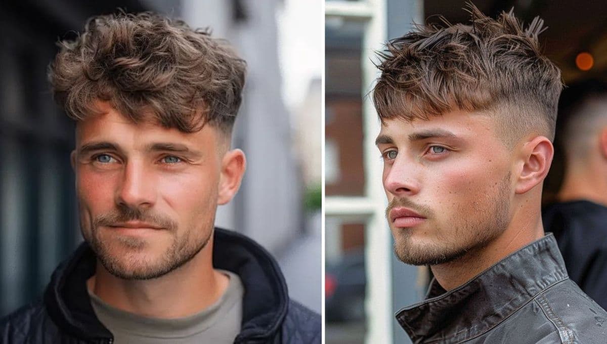 Corte desvanecido medio para hombre que hace lucir más delgado el rostro