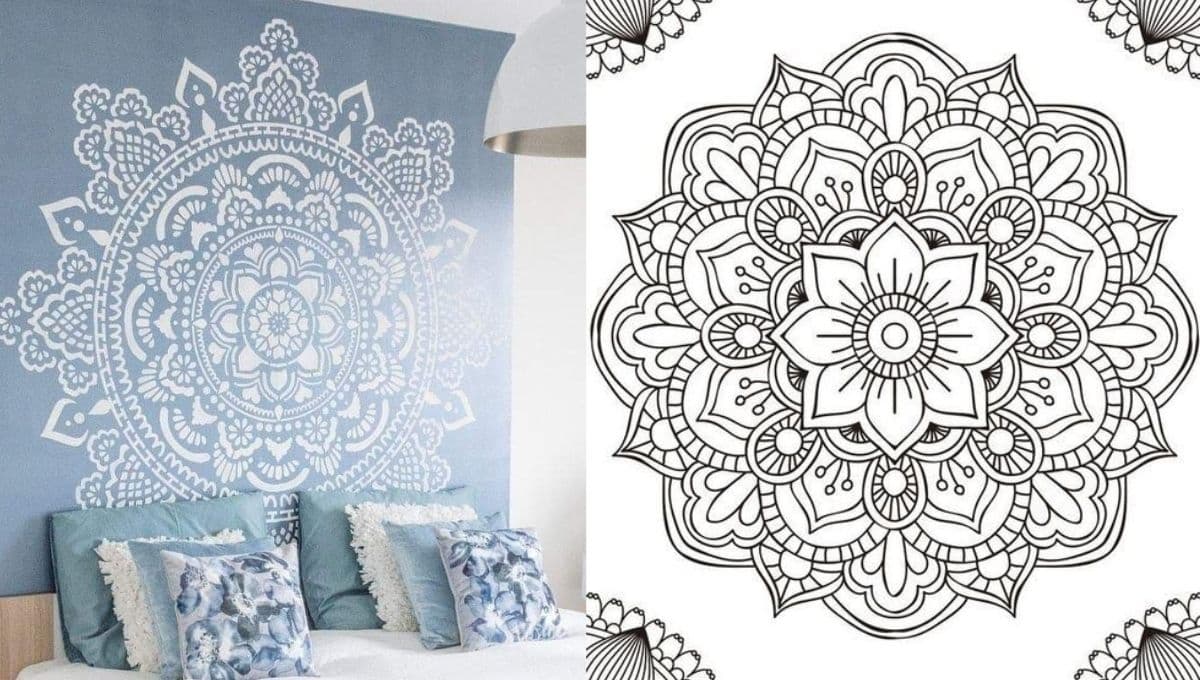 5 plantillas de mandalas grandes para pintar en tu pared