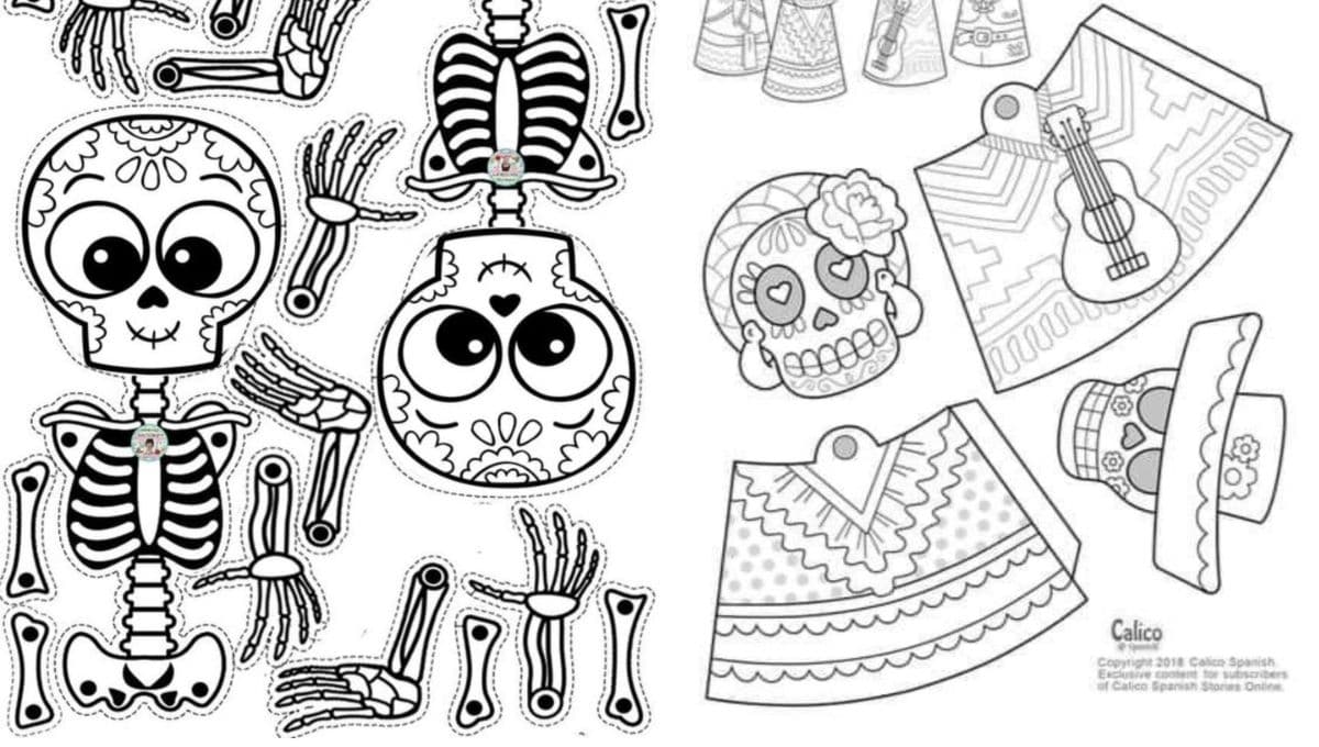 Día de Muertos: 5 dibujos de calaveras para imprimir, colorear y disfrazar