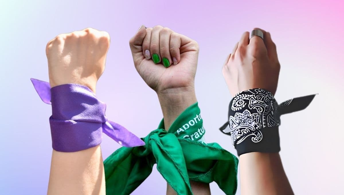 Día de la Mujer: ¿qué significan los colores de los pañuelos en la marcha del 8 de marzo?